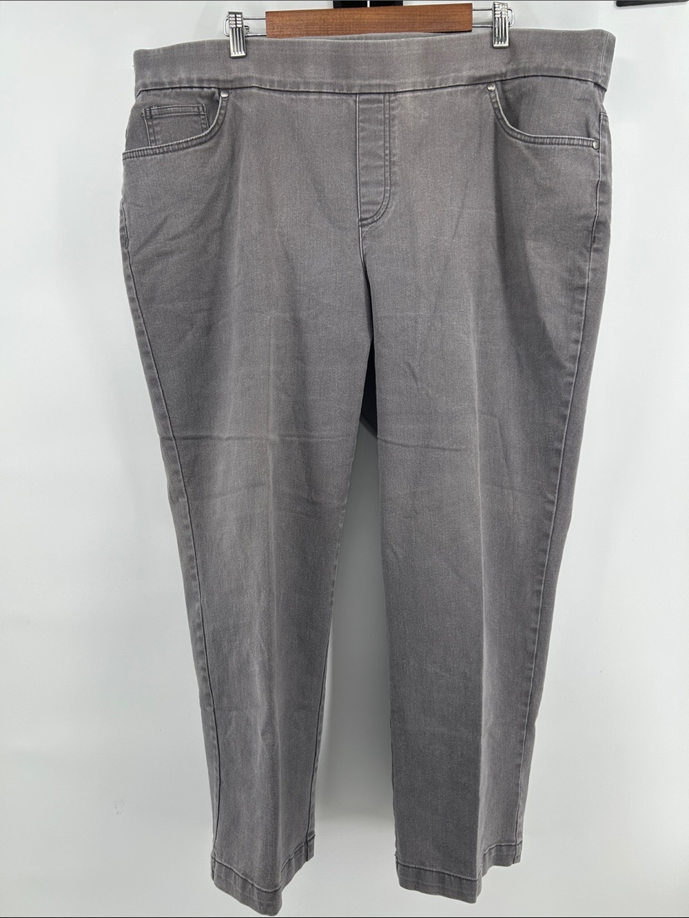 Gloria Vanderbilt Classic Slimming Straight-Leg light Grey Pants Women's Sz 20W